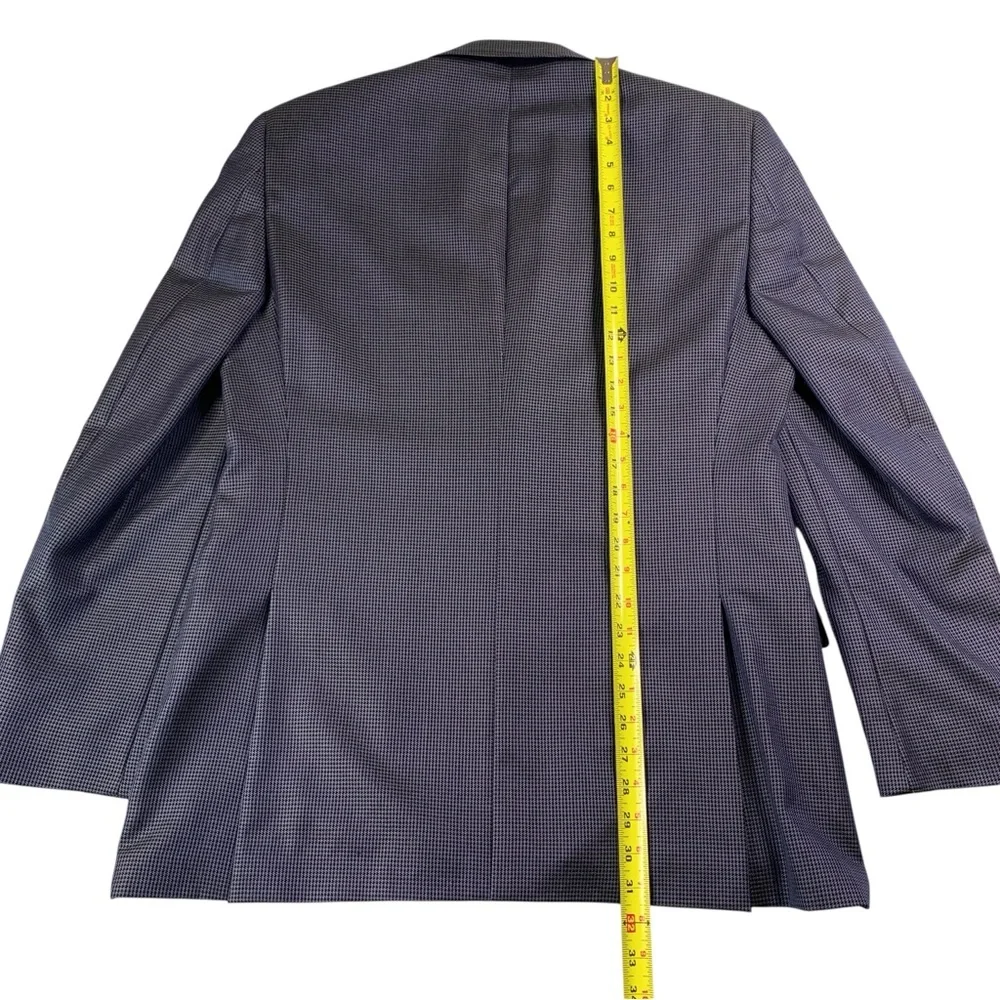 di Milano Uomo Classic Two Button Silk Wool Blue Blazer Sports Jacket Mens 42L